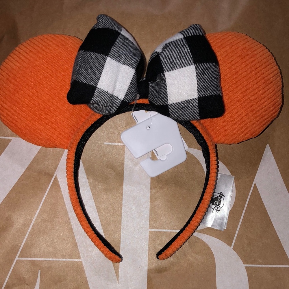 Disney Orange and Plaid Ears